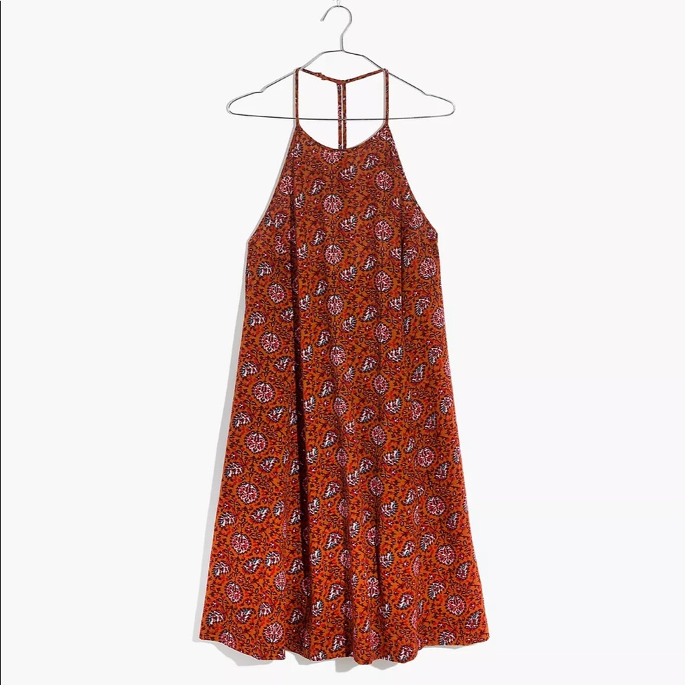 Madewell Halter Cover-Up Dress in Warm Paisley